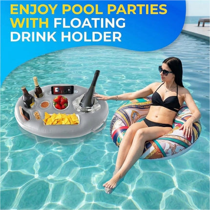8 Holes Inflatable Swimming Pool Floating Tray Beer Drink Cup Holder Beach Party