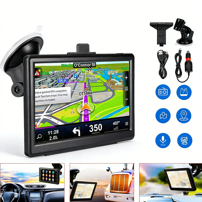 7'' Inch Portable Truck Car  Navigation Lifetime Free AU Map Updates Sat Nav