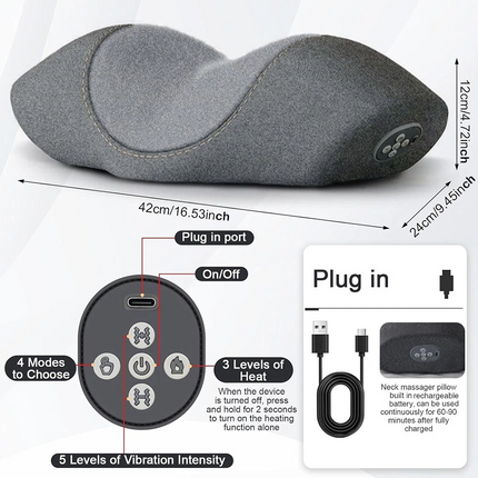 Electric Neck Massager Upgrade 3-in-1 Neck Hump Massage Relaxation Pillow Home