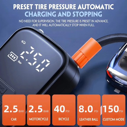 Mini Digital Car Tyre Inflator Pump Portable Auto Air Compressor Bike Motorcycle
