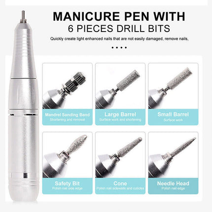 45000RPM Rechargeable Electric Nail Drill Machine Manicure Machine Portable