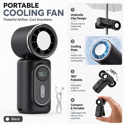 Portable Mini Semiconductor Cooling fan 5-Speed Airflow Control Rechargeable