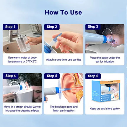 Syringe Electric Ear Wax Cleaner Earwax Removal Kit Irrigation Cleaning Washer