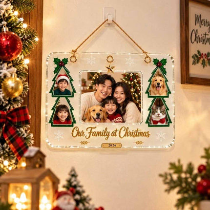 Acrylic Family Photo Frame Wall Hanging Clear Photo Frame Dining Table