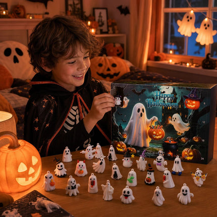 2026 Halloween Advent Calendar 24 Days Spooky Resin Ornaments Countdown Box