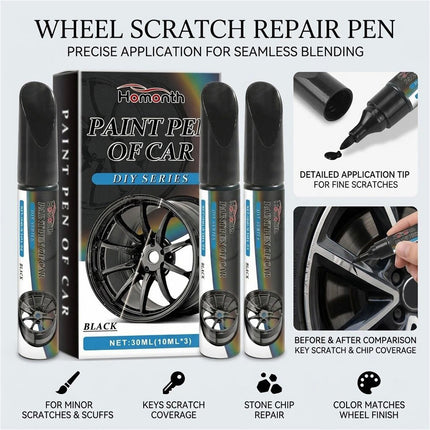 Car Wheel Scratch Repair Pen 9Pcs Black Rim Touch Up Paint for Cars Sale