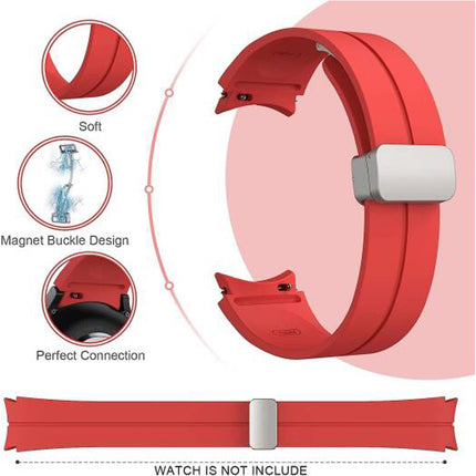 Red Samsung Galaxy Watch Band Strap Series 7 6 Classic 5 Pro 4 40mm 44mm Silicone 47