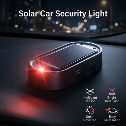 Solar Power Car LED Fake Dummy Alarm Warning Security Anti Theft Flashing Light