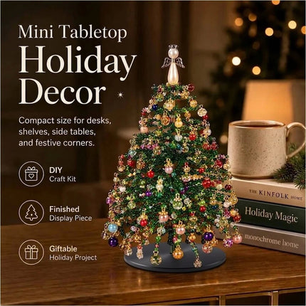 DIY Beaded Christmas Tree Kit, Handmade Colorful Bead Ornament Making Set