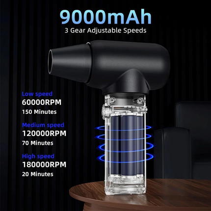180000RPM Dry Portable Super Jet Fan Turbo Mini Duster 3Gear Electric Air Blower