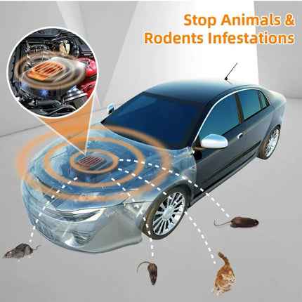 2×New Ultrasonic Car Rodent Repeller - Under Hood Mouse & Rat Deterrent Device