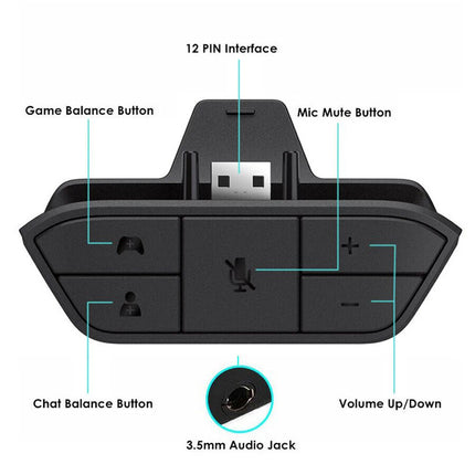 Stereo Headset Adapter Audio Headphone Converter For Xbox One Game Controller