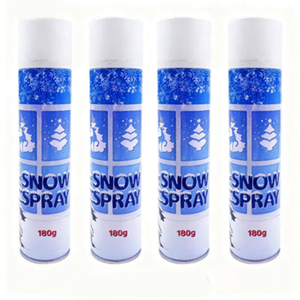 4PCS Christmas Snow Spray White Artificial Snow Craft Tree Window Decoration