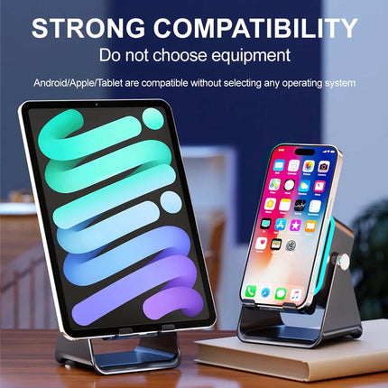5-in-1 Wireless Induction Bluetooth Speaker Adjustable Phone Stand,Rechargeable