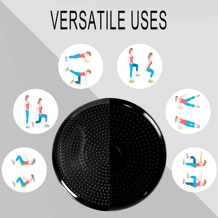 33CM Wobble Balance Cushion Board Inflatable Stability Yoga Core Disc With Pump