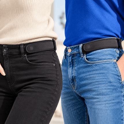 4 Pack Men's No Buckle Elastic Belts Adjustable Stretch Waist Belt for 1.5" Loops