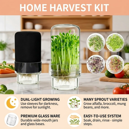 Seed Sprouter Germination Cover Kit Sprouting Mason Jars With Lids Stand
