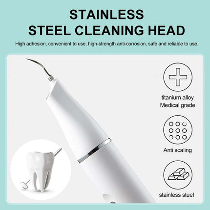 Electric Tooth Cleaner Ultrasonic Dental Scaler Tartar Plaque Calculus Remover White