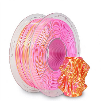 SILK PLA+ 3D Printer Filament 1.75mm 1.1KG, Dual-Color Tri-Colour Shiny for FDM
