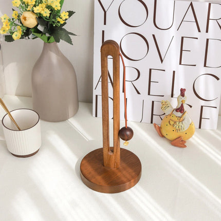 Kitchen Roll Paper Towel Holder Stand Wooden Roll Paper Storage Rack Non-Slip
