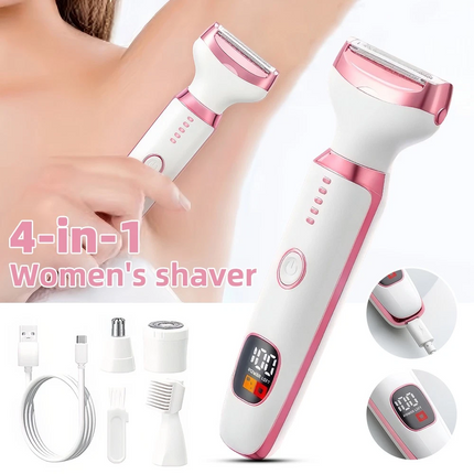 Bikini Trimmer for Women,USB Bikini Shaver,4-in-1 Electric Razors Wet & Dry