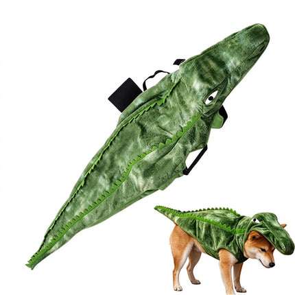 Novelty Alligator Dog Cat Outfit Plush Dog Crocodile Suit Halloween Pet Costume