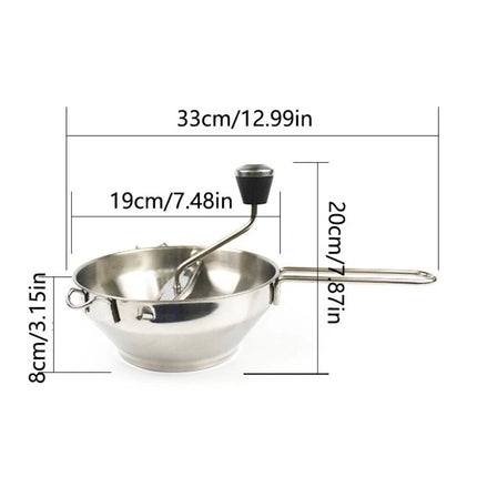 Rotary Food Mill Stainless Steel Heavy Duty Manual Press