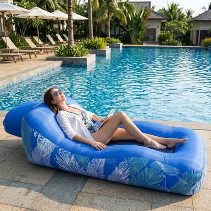 Inflatable Sofa Bed Swimming Pool Floating Raft Beach Garden Folding Chair
