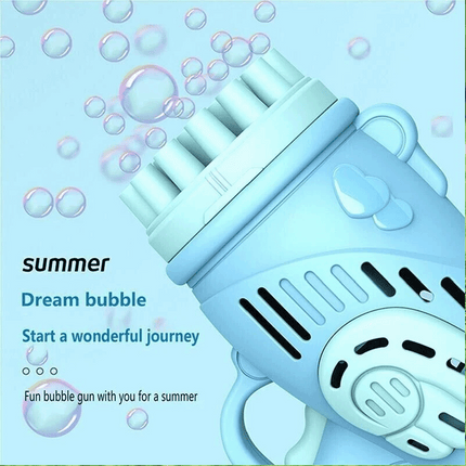 Outdoor Electric Bubble Machine 23 Holes Automatic Gatling Bubble Toy