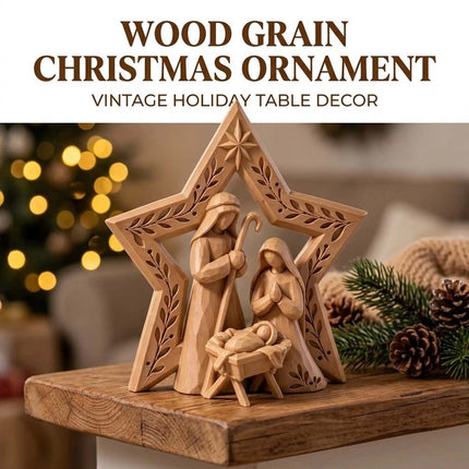 Christmas Nativity Ornament, Holy Family Manger Scene with Bethlehem Star