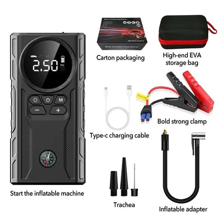Car Jump Starter 39800mAh Portable Power Bank Booster with Auto Air Compressor