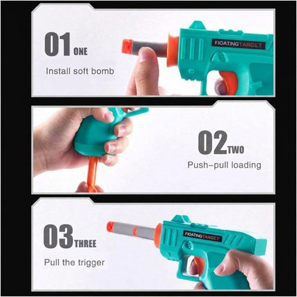 2-in-1 Electric Hover Shot Target Set with Glow-in-Dark Darts for Family Party