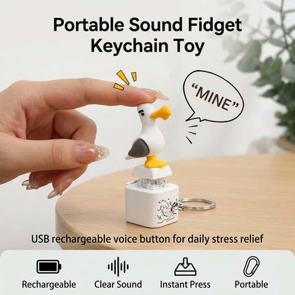 4Pcs Seagull Keychain,Button with Sound Rechargeable Keyboard Clicker Fidget