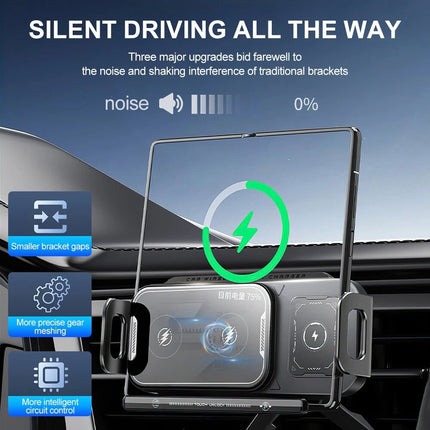 Universal Dual Coil Foldable Phone Holder Car Wireless Charger Car Phone Mount