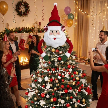 Christmas Tree Top Santa Claus Decoration Holiday Home Display