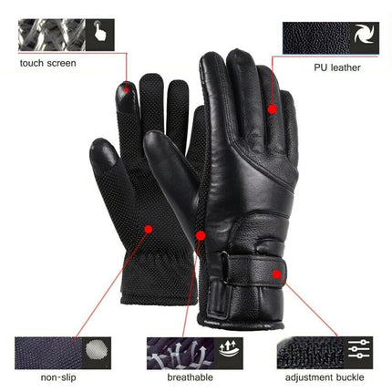 Unisex Electric Heated Gloves Skiing Motorcycle Winter Warm Touch Screen Outdoor