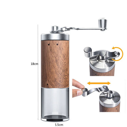 Hand Manual Coffee Bean Grinder Stainless Steel Conical Burr Portable Travel AU