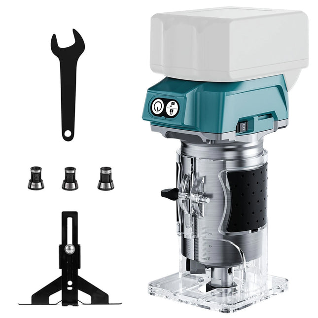 800W Cordless Brushless Wood Trimmer Compact Router Tool For Makita 18V Battery