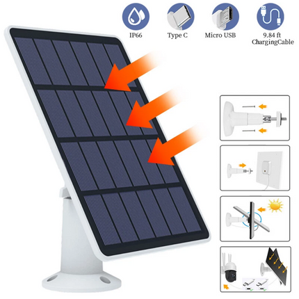 For Eufy Eufycam Cam E/2C/2/2 Pro USB Solar Panel Charger Security Camera Panel