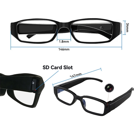 1080P HD Glasses Wearable Camera Outdoor Sports Cam Eye Glasses w/ 32G Card