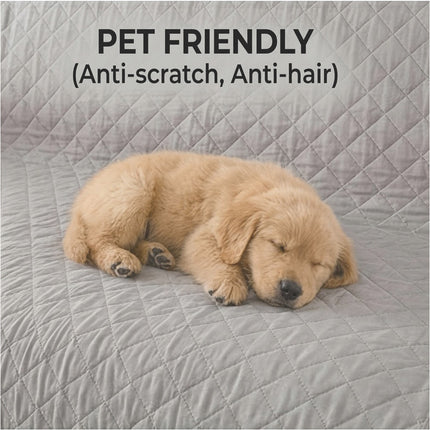 Sofa Cover Quilted Couch Covers Lounge Pet Protector Slipcovers Grey 130*195CM