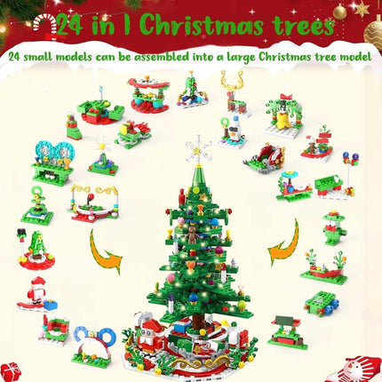 Advent Calendar 24 Days Xmas Countdown Gift Christmas Tree Building Toy Set ST-21
