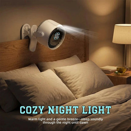 3‑in‑1 USB Desk Fan 100 Speeds Digital Display 720° Rotation With LED Light