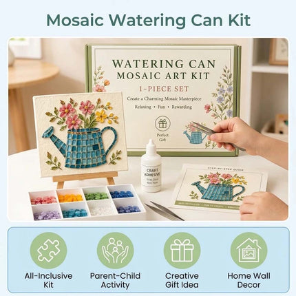 Watering Can Mosaic Art Kit Floral Watering Can DIY Mosaic Bead