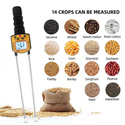 Portable Hay Grain Moisture Meter Corn Rice Bean Moisture Tester Voice Broadcast