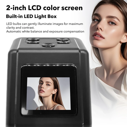 Film Scanner 35mm 110 Slide Negative Converter Photo Digital Image Viewer 2" LCD