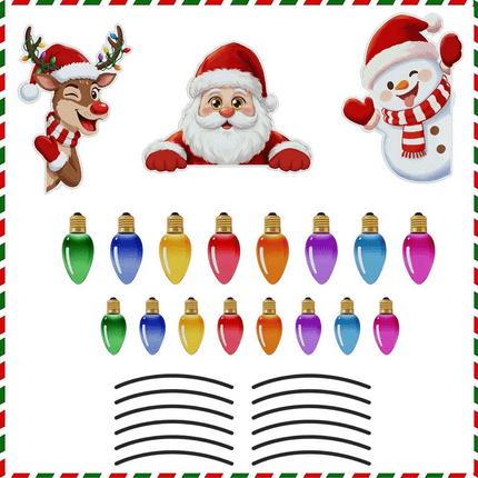 Christmas Reflective Car Stickers Colorful Decals Car Xmas Decorations