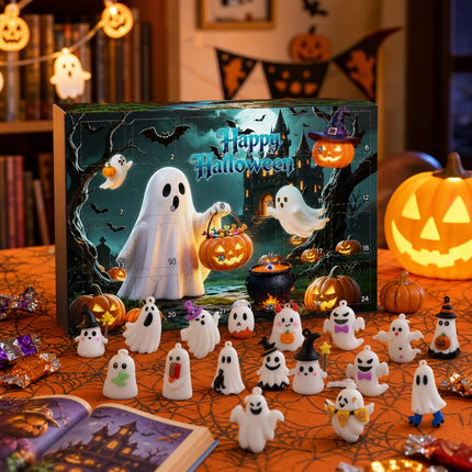 2026 Halloween Advent Calendar 24 Days Spooky Resin Ornaments Countdown Box