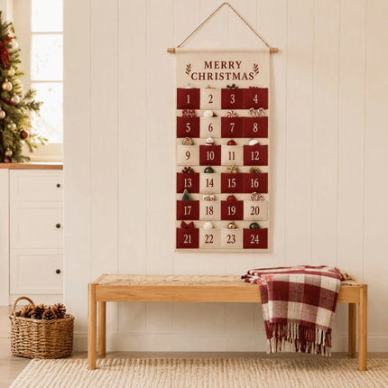 Fabric Christmas Countdown Calendar Hanging Advent Calendar Christmas