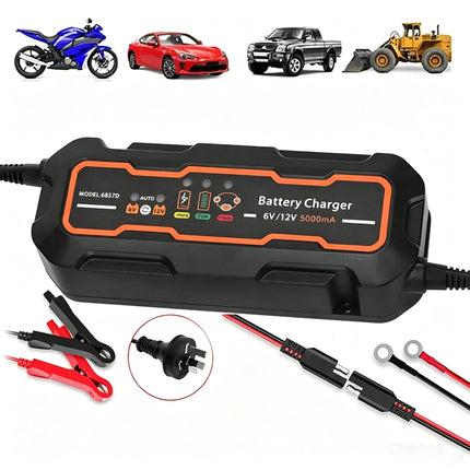 Smart Battery Charger Trickle 5A 6V/12V Automatic SLA AGM Car Truck Motorcycle